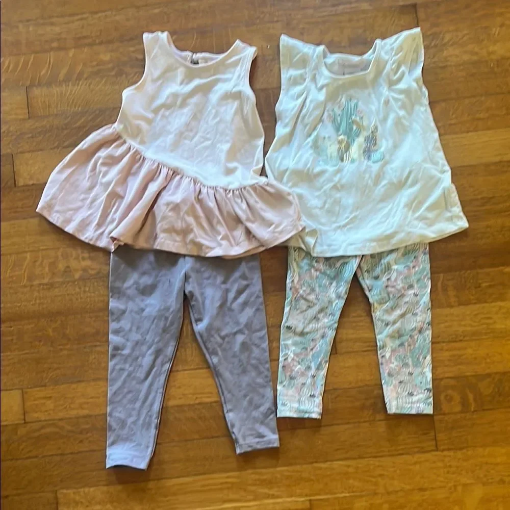 Girls' Sleeveless Tops and Leggings Set